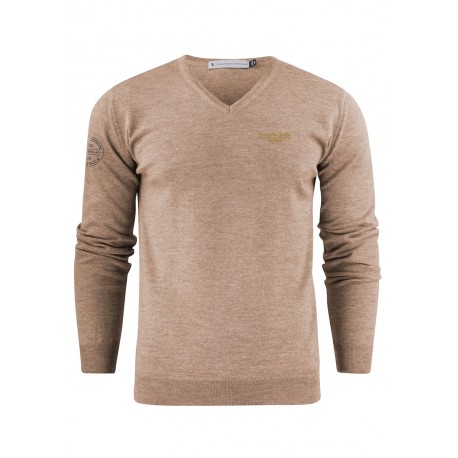 Pull Col V homme Mérinos Atlantique