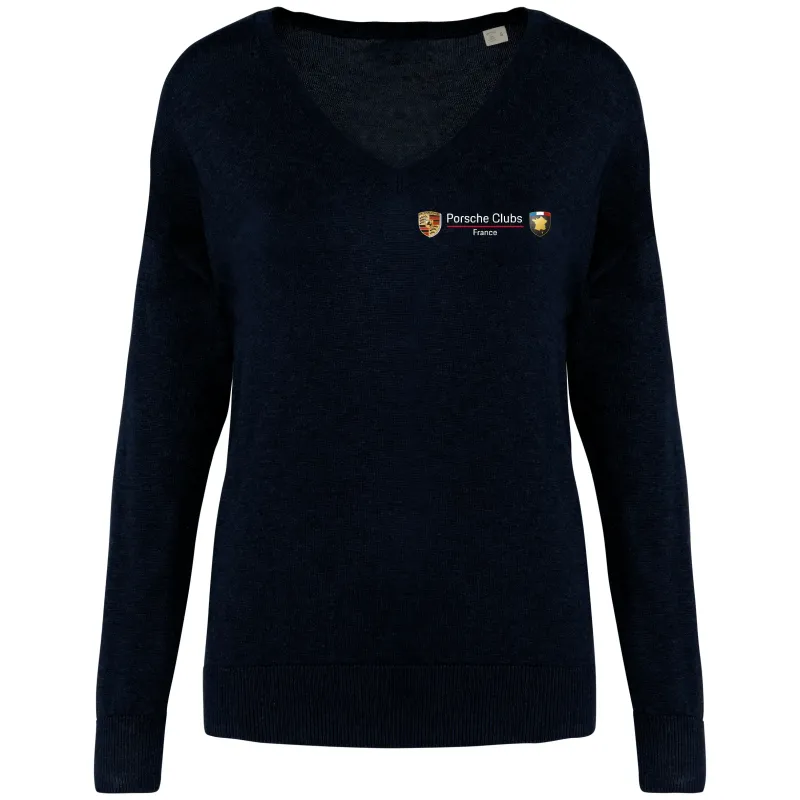 Pull col V Lyocell Tencel Femme Porsche