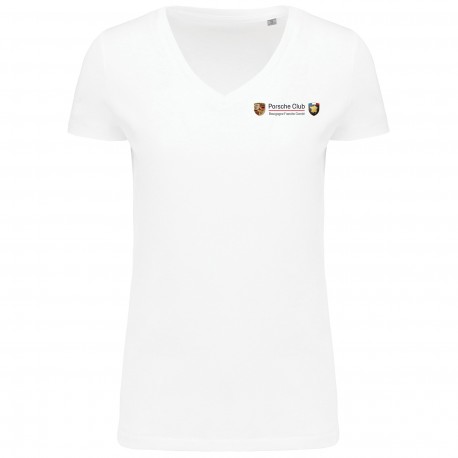 Tee shirt Supima col V Femme Bourgogne