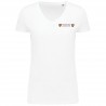 Tee shirt Supima col V Femme Bourgogne