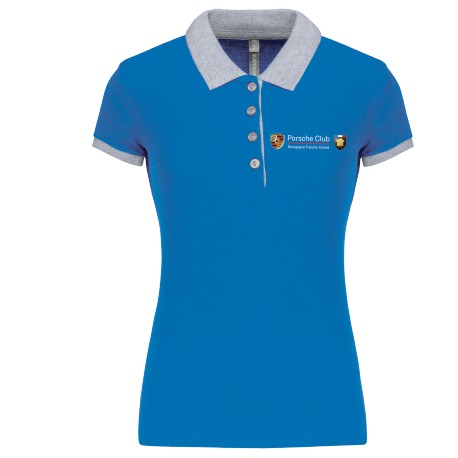 Polo bicolore Femme Bourgogne